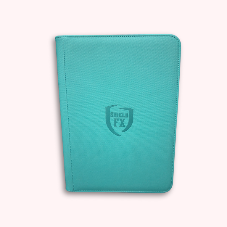 Binder ShieldFX Pro - Turquesa (3x3, hoja negra, cosido)